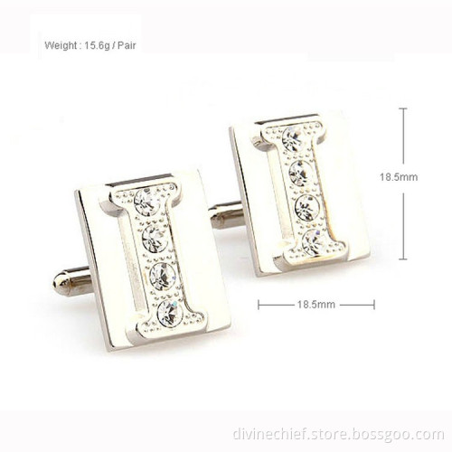 Plating White Steel Metal Cufflinks, Wholesale Mens Cufflinks For Shirt